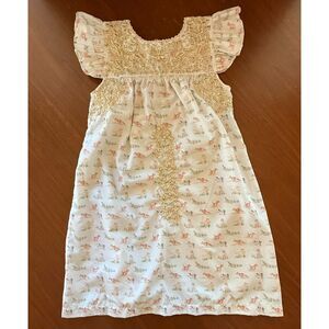 Six Honeybees Hunting Dogs Flutter Sleeve Embroidered Dress - Girls size 8